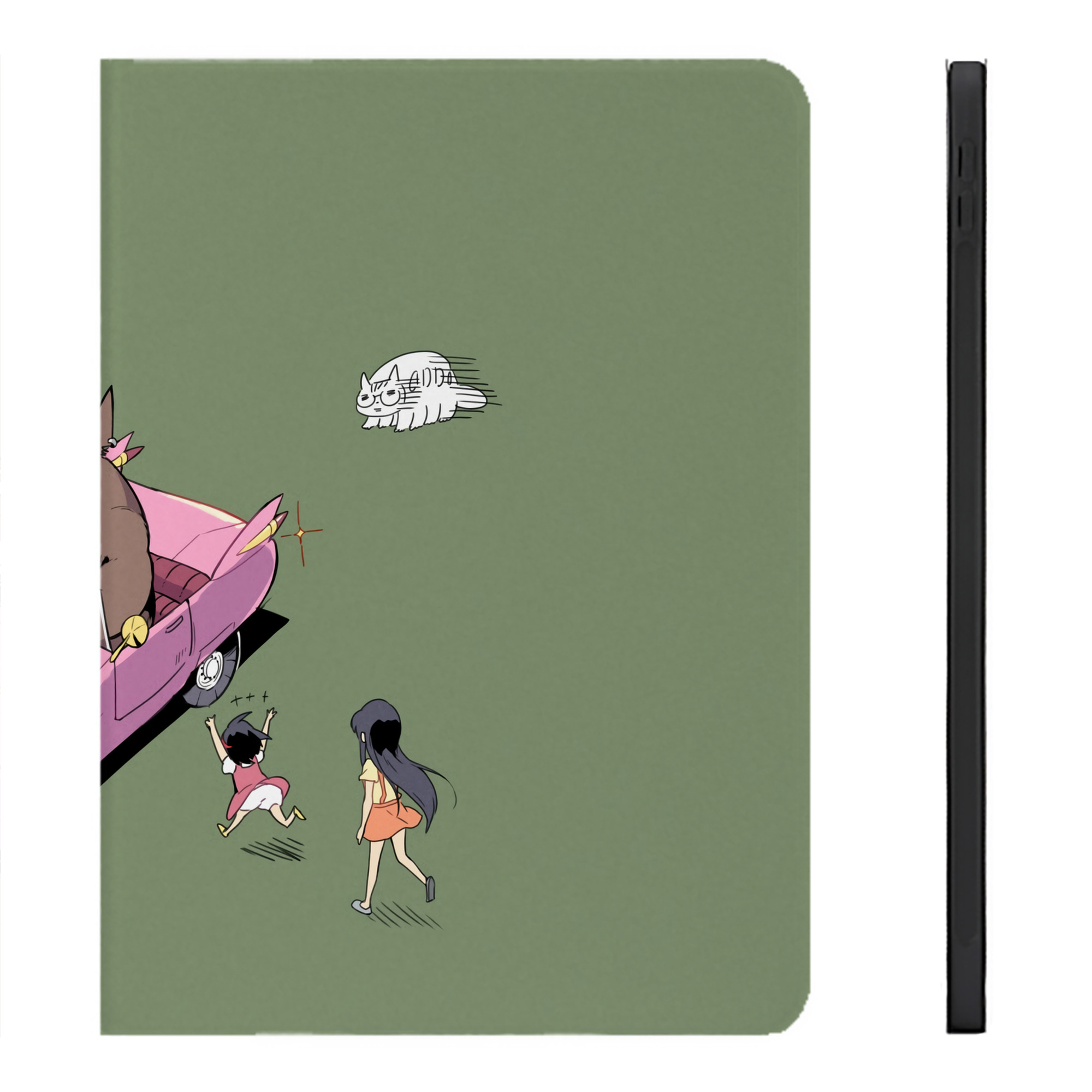（画像用） となりのトトロ 草壁メイ 草壁サツキ My Neighbor Totoro Satsuki Kusakabe Mei Kusakabe IPadケース ペンホルダー付き ブックスタイルデザイン